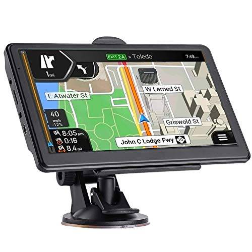 GPS 네비게이션 차량용 최신 2020 지도 7 인치 터치 스크린 차량용 GPS 256-8GB 음성 회전 방향 가이드 지원 스피드 and 레드 라이트 경고 Pre-Installed 북쪽 아메리카 라이프타임 지도 무료 업데이트