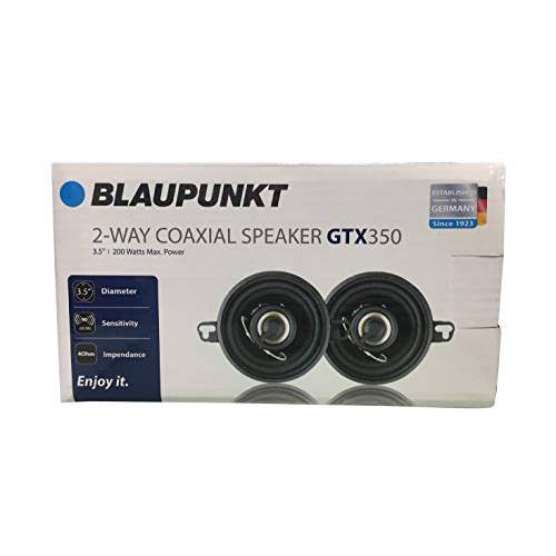 Blaupunkt GTX350 3.5-Inch 200W 2-Way 동축, Coaxial,COAX 차량용 오디오 스피커, 세트 of 2