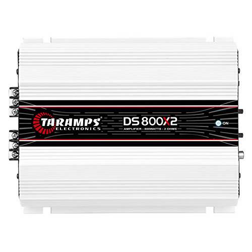 Taramps TARA-900714 DS 800x2 2 옴 2 채널 800 와트 차량용 오디오 스테레오 스피커 서브우퍼 시스템 앰프, 화이트