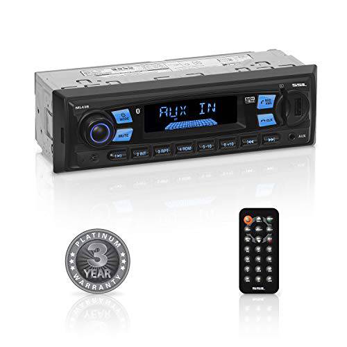 Sound Storm Laboratories ML43B 멀티미디어 차량용 스테레오 - 싱글 DIN, MP3 플레이어, No CD/ DVD, 블루투스 오디오 and Hands-Free 통화, USB, SD, AUX in, AM/ FM 라디오, 무선 리모컨