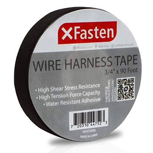 XFasten 와이어 하네스 테이프 - 3/ 4 x 90 Foot (싱글 롤), 하이 온도 배선 룸 하네스 Self-Adhesive 펠트 천 전자 테이프 자동차 엔진 and 전자 배선