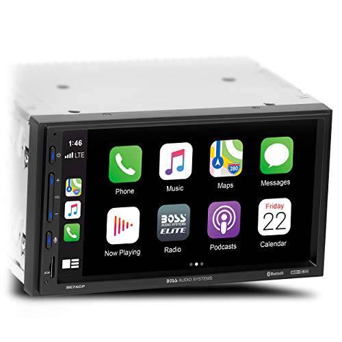 BOSS Audio Systems Elite BE7ACP 차량용 멀티미디어 플레이어 애플 CarPlay 안드로이드 오토 - 7 인치 LCD 정전식 터치스크린, 더블DIN, 블루투스, No CD/ DVD 플레이어, USB, SD, AV in, AM/ FM 라디오