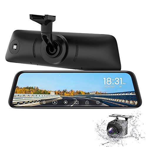 AUTO-VOX T9 후방카메라 트럭, 9.35’’Stream 미디어 풀 터치 스크린 OEM 모양 1080P 백미러, 룸미러 카메라 0.1 Lux 나이트 비전