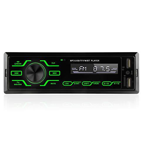 싱글 Din 차량용 스테레오 리시버 터치 스크린, 차량용 MP3 멀티미디어 플레이어 USB/ SD/ AUX 입력, 차량용 오디오 블루투스 and Hands-Free 통화, FM 라디오, Built-in 마이크,마이크로폰, 더블 USB 포트