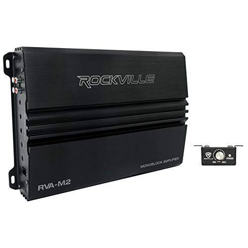 Rockville RVA-M2 2500w 피크/ 625w CEA RMS @ 1 옴 앰프 모노 차량용 앰프+ 리모컨