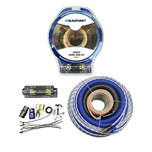 Blaupunkt AMK00 차량용 오디오 앰프 0 게이지 배선 키트 블루