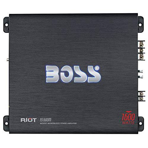 BOSS Audio Systems R1600M 모노블록 자동차 앰프 - 1600 와트 앰프, 2/ 4 옴 안정된, Class A/ B, 모스펫 파워 서플라이, Great 앰프 서브우퍼