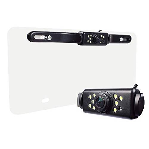 AESETEK 자동차 후방카메라 특허 플레이트 범용 후방관측 후진 카메라 170° 와이드 앵글 9 LED 라이트 클리어 나이트 비전 호환 모든 자동차 RCA 커넥터