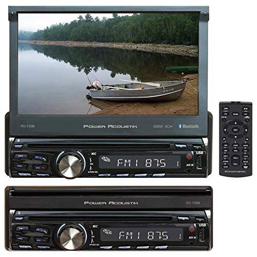 파워 Acoustik PD-720B 싱글 DIN 7-inch 전동 LCD 터치스크린, DVD, CD/ MP3 자동차 스테레오 블루투스