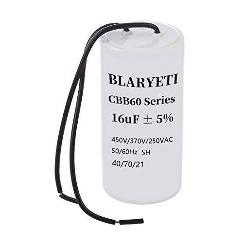 BLARYETI CBB60 16uF 모터 런닝 콘덴서 시작 콘덴서  에어컨 AC 450V/ 370V/ 250V 50/ 60Hz 5%