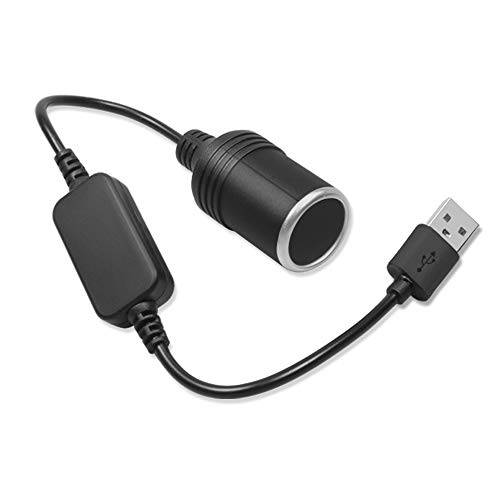 TEHUS USB to 12V DC 파워 어댑터 - USB 5V A Male to 12V 자동차 시거잭 소켓 파워 컨버터, 변환기 운전 레코더 DVR 블랙박스카메라 GPS(10W 0.8A 맥스) (0.3M/ 11.8in)