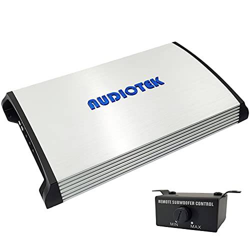Audiotek AT5000S 2 채널 스테레오 자동차 앰프 - 5000 와트, 2 옴 안정된, LED 인디케이터, 풀 레인지, 베이스 노브 포함, Great 스피커 and 서브우퍼