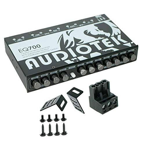 Audiotek AT-EQ700 1/ 2 Din 7 밴드 자동차 오디오 이퀄라이저 EQ w/ 전면,  리어, 후방+ Sub 출력 | 예비 스테레오 RCA 입력 - 3 스테레오 RCA 출력S - 전면/ 리어, 후방 페이더, and Selection of 메인
