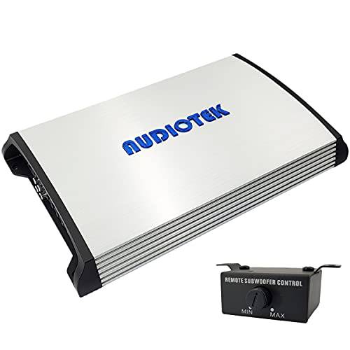 Audiotek AT8000M 1 채널 모노블록 Class D 자동차 앰프 - 8000 와트, 1 옴 안정된, LED 인디케이터, 베이스 노브 포함, 모스펫 파워 서플라이, Great 서브우퍼