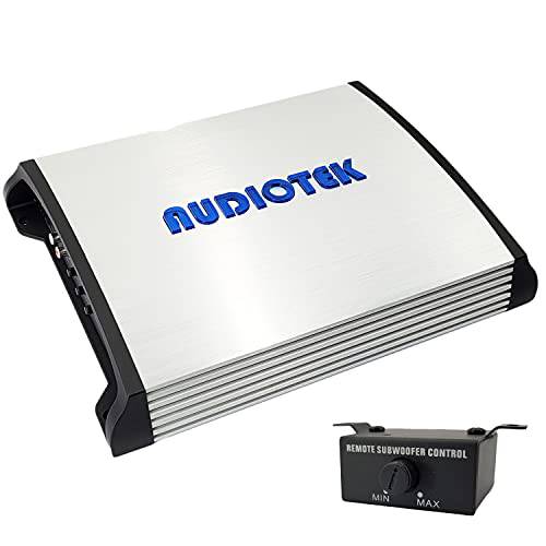 Audiotek AT4000M 1 채널 모노블록 자동차 앰프 - 4000 와트, 2 옴 안정된, LED 인디케이터, 베이스 노브 포함, 모스펫 파워 서플라이, Great 서브우퍼