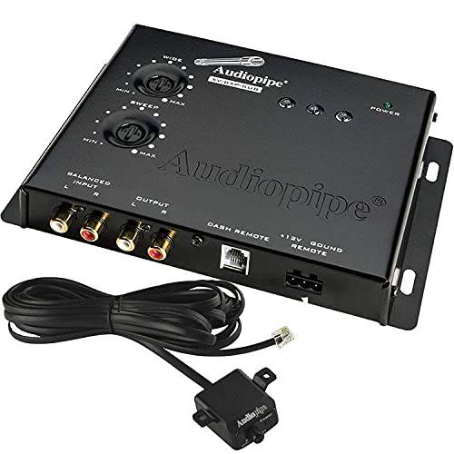 AudioPipe XV-BXP-SUB 15V 자동차 오디오 시스템 디지털 사운드 이퀄라이저 진원지 인핸서 복구 신호 프로세서 베이스 부스터 w/ 리모컨 노브, 블랙