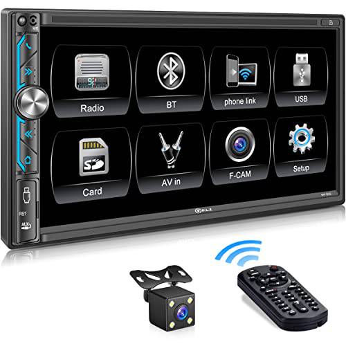 PLZ MP-902 더블DIN 자동차 스테레오, 7 인치 풀 HD 정전식 터치스크린 자동차 라디오 리시버 미러 링크, Bluetooth5.1, 백업 카메라,  스티어링휠, 운전대, 핸들 컨트롤, Subw, FM/ AM 자동차 라디오, USB/ TF/ AUX