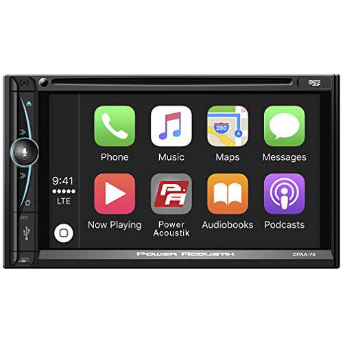 CPAA-70D - 파워 Acoustik in-Dash 2-DIN CD, DVD, 디지털 미디어 자동차 스테레오 리시버 애플 CarPlay, 안드로이드 오토, 블루투스 연결 and USB 재생