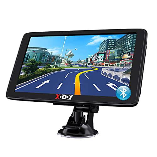 Xgody 7inch 트럭 GPS 블루투스 AV-in 네비게이션 시스템 자동차 큰 터치스크린 GPS 네비게이터 8GB 256M 음성 가이드 and 스피드 카메라 경고 오토 GPS 라이프타임 프리 맵 업데이트