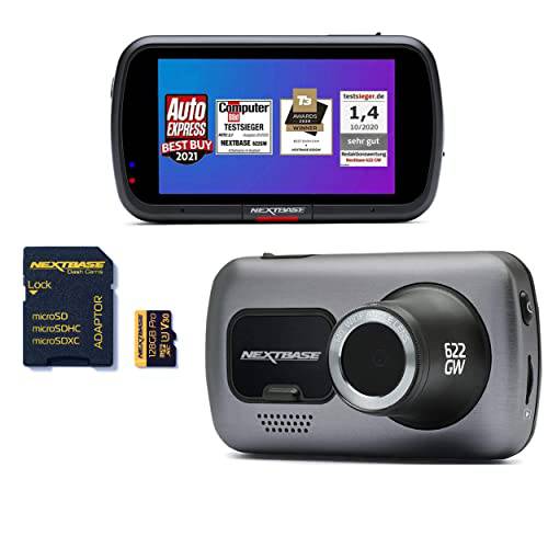 NEXT 베이스 622GW 블랙박스 128GB U3 마이크로 SD 카드 - 풀 4K/ 30fps UHD 레코딩 in 자동차 DVR 카메라- 140° 전면- Wi-Fi, GPS, 블루투스- 슈퍼 Slow 모션 @ 120fps- 이미지 스테빌라이제이션