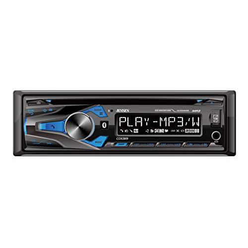 젠슨 CDX3119 10 캐릭터 LCD 싱글 DIN 자동차 스테레오 리시버, 블루투스, USB 충전, 전면 AUX 입력