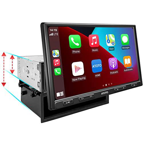 ATOTO F7 XE Double-DIN& Single-DIN Adaptive 10 인치 in-Dash 비디오 리시버, 무선 CarPlay&  안드로이드 오토, QLED 디스플레이, 블루투스, HD LRV(Live 후방), 미러 링크, SXM 입력, 퀵 충전, F7G110XE