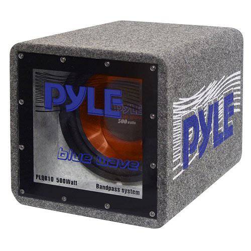 Bandpass 인클로저 자동차 서브우퍼 스피커 - 500 와트 하이 파워 자동차 오디오 사운드 컴포넌트 스피커 시스템 w/ 10-inch 서브우퍼, 2 알루미늄 보이스코일, 4 옴, Ported 인클로저 시스템 - Pyle PLQB10