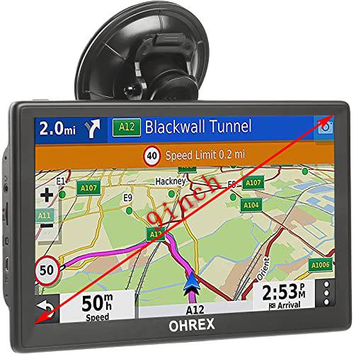 OHREX GPS 네비게이션 트럭 RV 자동차, 9 인치 GPS 트럭 드라이버 상업용, Trucker GPS 네비게이션 시스템 트럭, 프리 라이프타임 맵 업데이트, Spoken 드라이버 알림