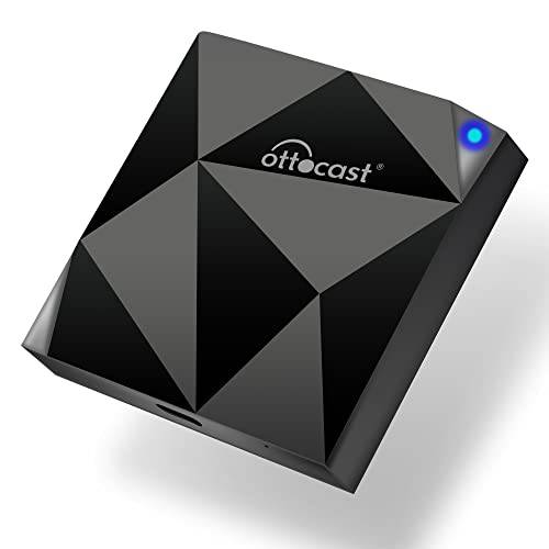 Ottocast 무선 자동차 플레이 어댑터  아이폰 - 2022 업그레이드 유선 to 무선 애플 Carplay 동글 - 5GHz 와이파이, 로우 레이턴시, Easy-to-Install,  플러그&  플레이
