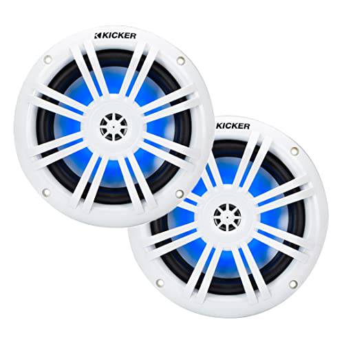 Kicker 49KM604WL KM 6.5 4Ω 블루 LED 선박 동축, Coaxial,COAX 스피커 - 쌍, 세트