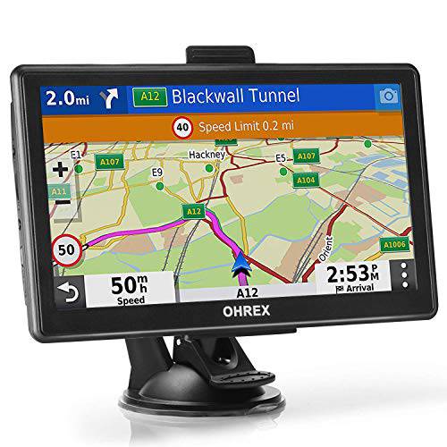 OHREX 블루투스 GPS 네비게이션 자동차 트럭 RV (7 인치), Trucker GPS 네비게이션 시스템, GPS 트럭 드라이버 상업용, 트럭운송 GPS, 캠핑카 트럭 노선 GPS, 프리 라이프타임 맵 업데이트