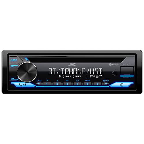 JVC KD-TD72BT 블루투스 자동차 스테레오 USB 포트, AM/ FM 라디오, CD and MP3 플레이어, 13-Digit LCD Dual-Line 디스플레이, 싱글 DIN, 13 밴드 EQ