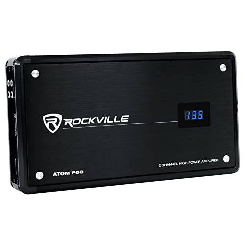 Rockville Atom P60 4800 와트 피크/ 1200w RMS 2 채널 자동차/ ATV 앰프 w 미터