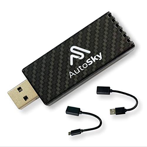 AutoSky 무선 CarPlay 어댑터 2022 프로 에디션 Factory 유선 CarPlay 자동차  무선 CarPlay 어댑터  USB-A to USB-C and USB-A to USB-A 케이블  iOS 10 and up, 유선 CarPlay 필수