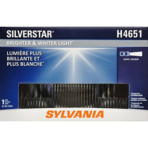SYLVANIA H4651 SilverStar 고성능 할로겐 봉인 빔 헤드라이트,전조등 100x165, (포함 1 전구)