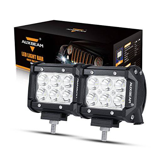 Auxbeam LED 라이트 바 4 인치 LED 포트 18W 드라이빙라이트 2Pcs 3W 스팟 빔 지프 ATV 트럭 보트