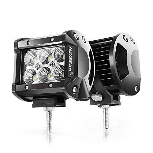 Auxbeam 4 LED 커피팟 18W 홍수 LED 라이트 바 1800lm 운전 라이트 오프로드 라이트 SUV ATV UTV 트럭 픽업 지프 램프 팩 2