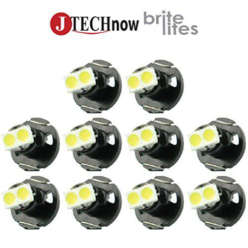 Jtech 10 x T4.2 Neo 웨지 2 SMD LED 화이트 차량용 악기 클러스터 패널, a/ C 대시보드 온도 게이지, 히터 컨트롤 라이트 전구