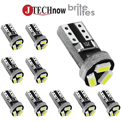 Jtech 10x T5 3-SMD LED 화이트 악기 패널 대시보드 라이트 전구 74 17 18 37 70 2721