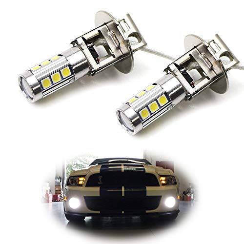 iJDMTOY (2) 6500K HID 제논 화이트 13-SMD H3 LED 교체용 전구 호환가능한 차량용 포그라이트, 안개등 운전 램프