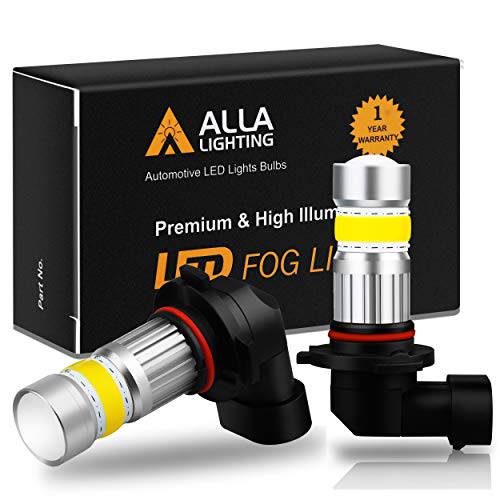 Alla Lighting 2800lm 9006 BH4 LED 전구 3000K 앰버옐로우, 노란색 Xtreme 슈퍼 브라이트 하이 파워 COB-72 포그라이트, 안개등 교체용 자동차, 트럭