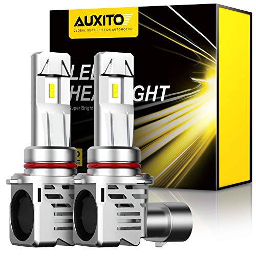 AUXITO 9005 LED 헤드라이트전구, 전조등 12000LM Per 세트 6500K 제논 화이트 미니 사이즈 HB3 무선 헤드라이트,전조등 팩 2