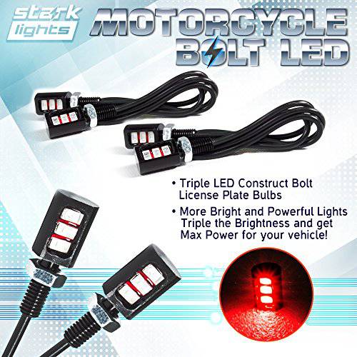 차량용/ 오토바이 특허 LED Bolt 스크류 - 3열 SMD - 하이 파워 특허 플레이트 LED 라이트 - 레드
