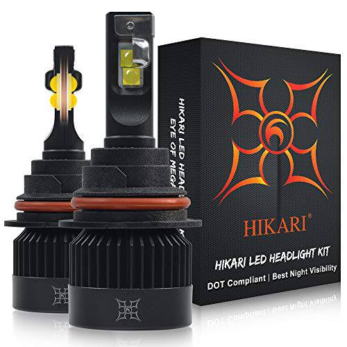 Hikari 2020, 9007 HB5 LED 헤드라이트전구, 전조등, 150% 밝기, 100% 엑스트라 나이트 시계, 탑 XHP50.2 LED 10400lm 6000K 쿨 화이트
