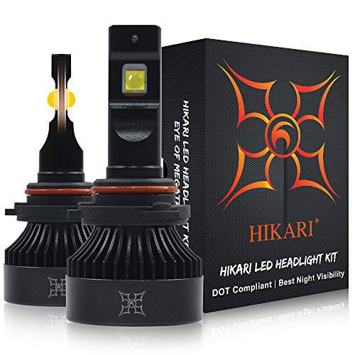 Hikari 2020, 9005 HB3 LED 헤드라이트전구, 전조등, 150% 밝기, 100% 엑스트라 나이트 시계, 탑 XHP50.2 LED 10400lm 6000K 쿨 화이트