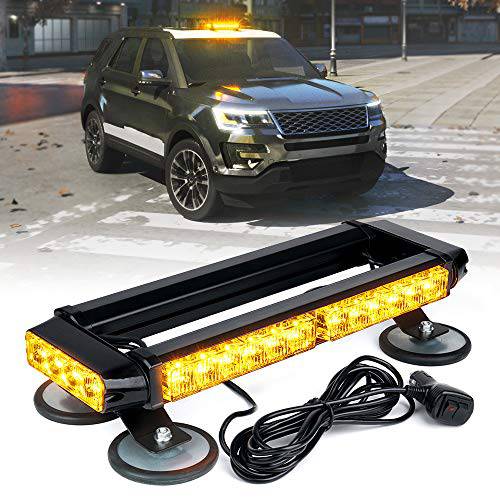 Xprite  노란색 32 LED 손전등, 플래시 라이트 플래시 라이트 바, 21 플래시 모드 응급시 위험 경고 비콘 라이트 마그네틱,자석 베이스 견인 차량 트럭 차량용 트레일러 트랙터 제설기 루프 세이프티,안전
