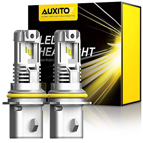 AUXITO 9007 LED 헤드라이트전구, 전조등, 12000LM Per 세트 6500K 제논 화이트 무선 HB5 하이 로우 빔 헤드라이트,전조등 하이/ 로우, 팩 of 2
