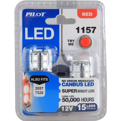 Pilot Automotive (IL-1157R-15-AM) 레드 15-SMD LED 회전/ 테일 라이트 전구 - 2 피스