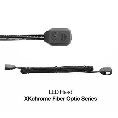 3pc LED 헤드 6ft 파이버 Optic 롤 라이트 키트 XKchrome 어플 컨트롤 블루투스 Enabled 자동차 차량용 트럭 대시보드 도어 인테리어 건축 홈 실내 Accent 플렉시블 w/ 마운팅 탭 5V 스탠다드