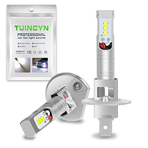 TUINCYN 1600Lm 익스트림 브라이트 H11 H9 H8 LED 포그라이트, 안개등 전구 교체용 6500K 화이트 하이 파워 80W CSP 칩 DRL 일광 LED 전구 DC 12V-24V (2-Pack)